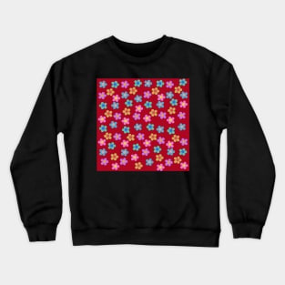 retro sixties floral pattern Crewneck Sweatshirt